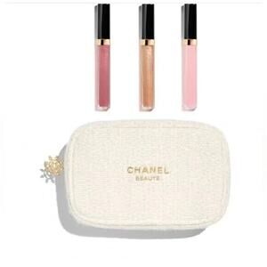 NIB Chanel Maximum Brilliance Christmas 2024 Lipgloss Trio Gift Set w Pouch